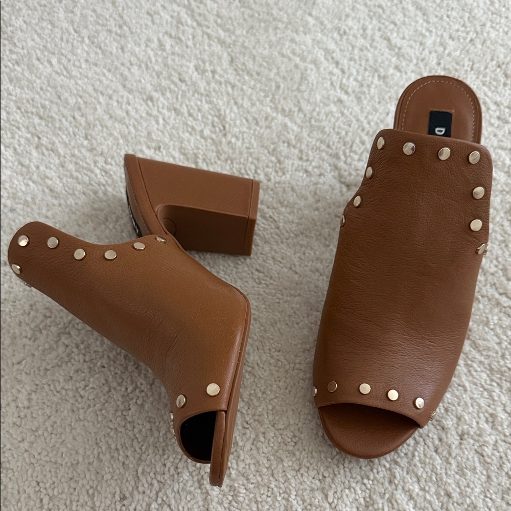 DKNY Tan Studded Women's Mules